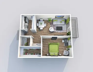 Floor plan 1 Bedroom 1 Bathroom