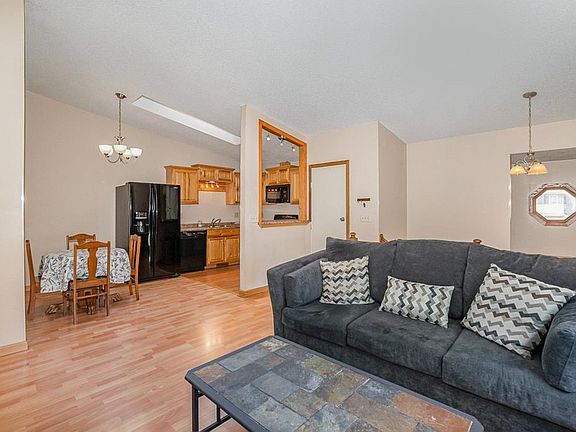 Living room with dining & kitchen
