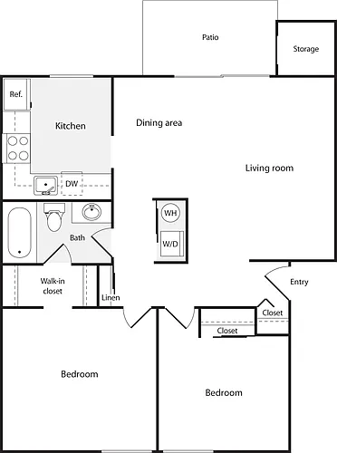 Floor plan 2 Bedrooms B