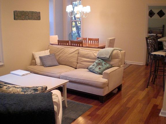 Space for full-size couch and coffee table in living room