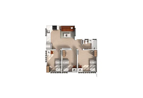 Floor plan 3 Bedroom | 1 Bath A