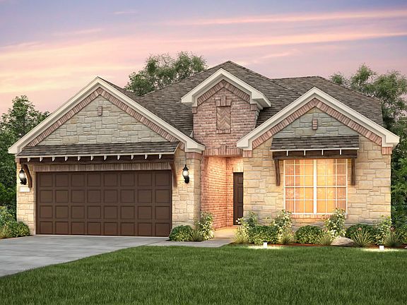 The Mooreville, a two-story home with 2-car cedar garage, shown with Home Exterior D