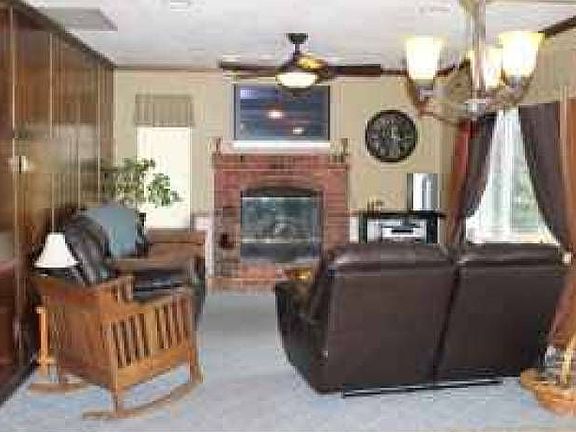 living room with mahogony