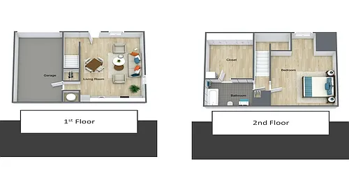 Floor plan 1 Bedroom, 1 Bathroom Partial Renovated