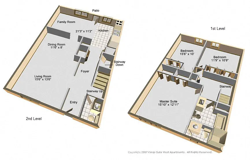 Floor plan Three Bedroom Townhome