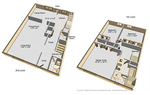 Floor plan Three Bedroom Townhome