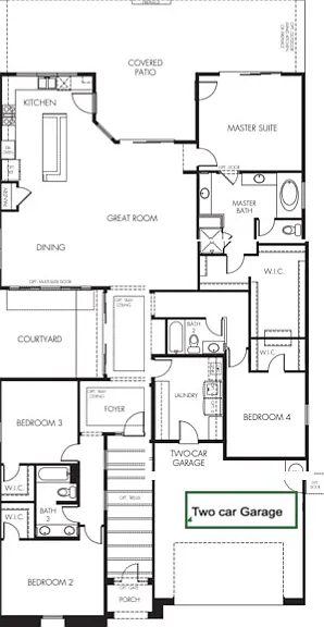Perfect floor plan with separation between primary suite and 3 other bedrooms