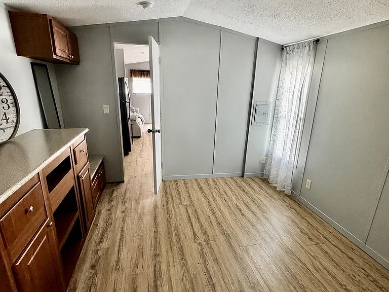Bedroom with built-in cabinets
