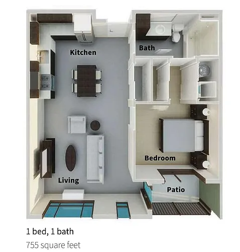 Floor plan 1 Bedroom