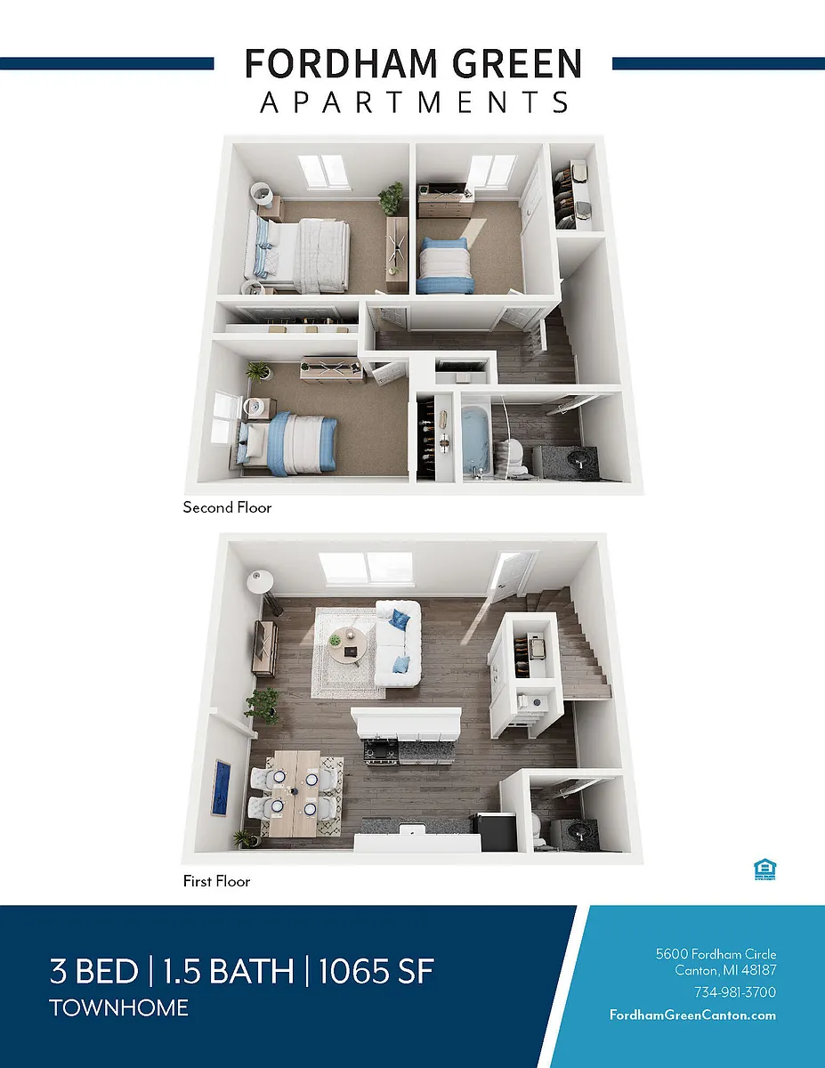 Floor plan 3 BED 1.5BA TWNHOUSE