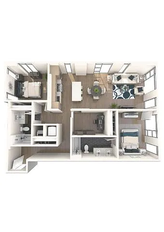 Floor plan 2 Bedroom + Den
