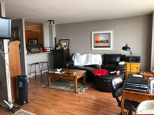 Kitchen nook and living room