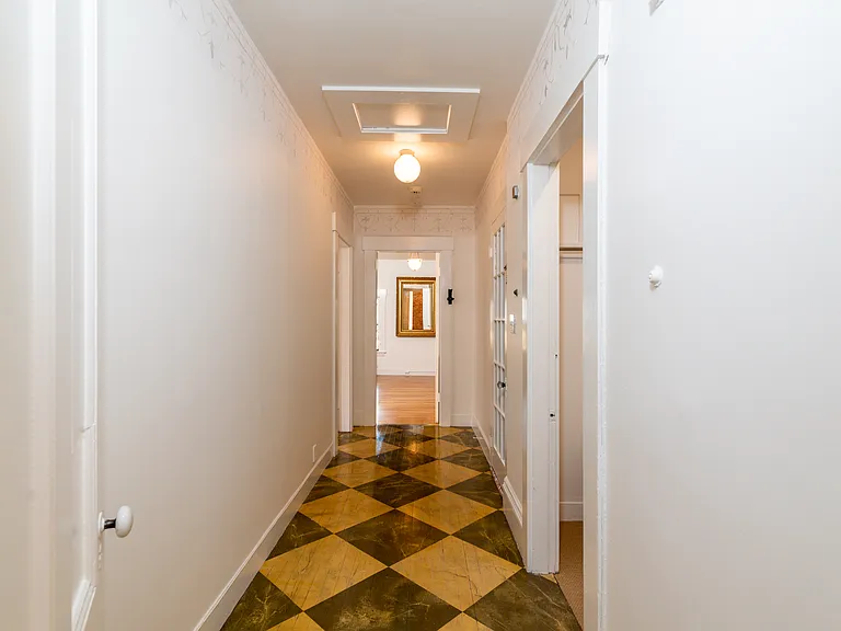 View down hallway to LR from Kit