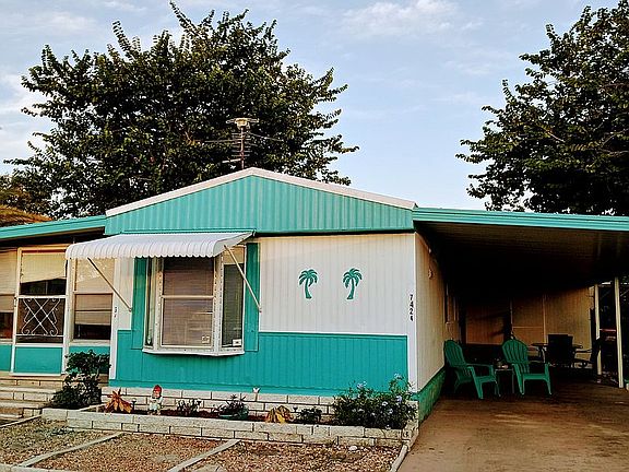 Freshly painted mobile home