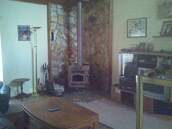 LIving area with wood stove