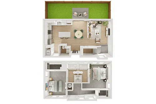 Floor plan 2BR/2.5BA - B3