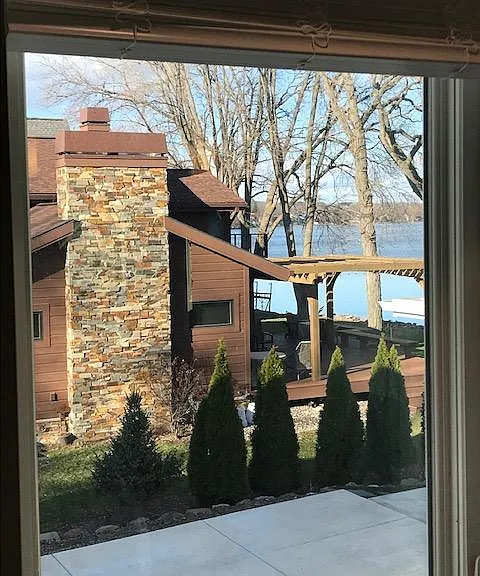 Partial lake views from the kitchen.