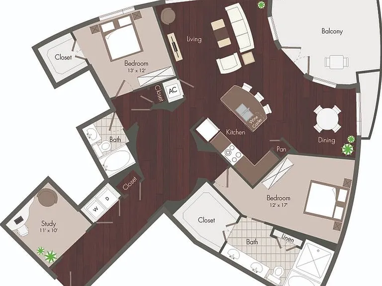 2 Bedroom Floorplan 2 Bedroom Floorplan