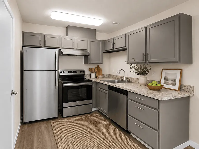 Updated kitchen with stainless steel appliances, modern cabinetry, and plenty of prep space. Updated kitchen with stainless steel appliances, modern cabinetry, and plenty of prep space.