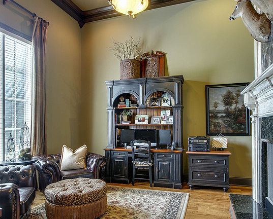 Home Office with fireplace