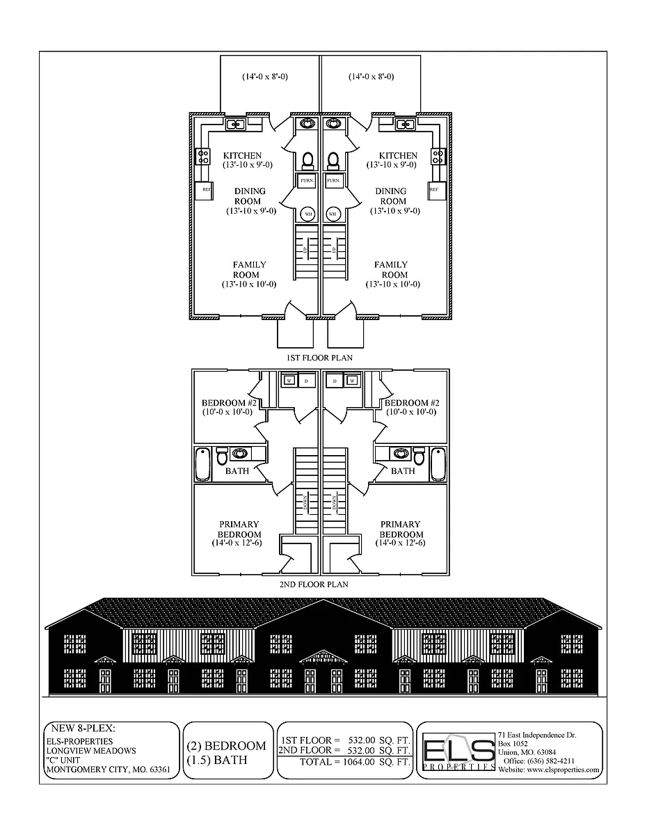 Floor plan Two Bedroom Townhome
