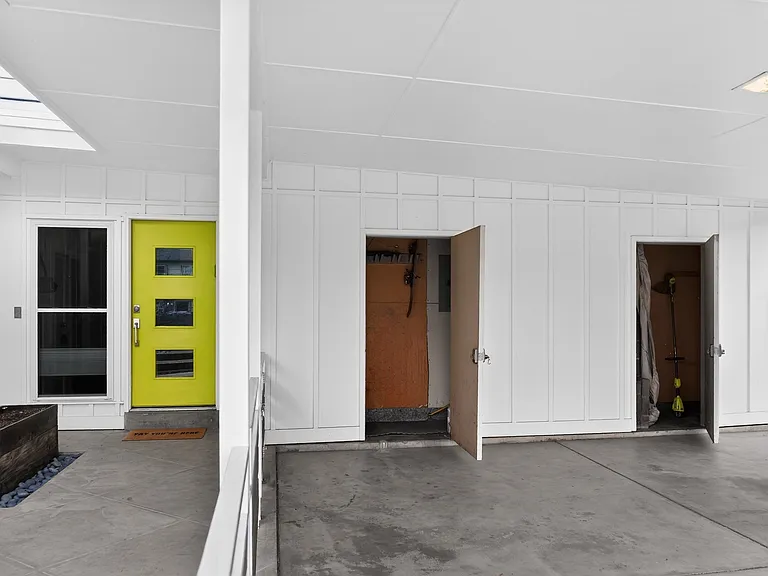 front with storage closets