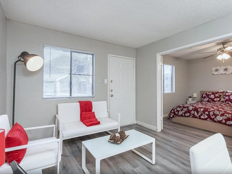 Living room with large windows