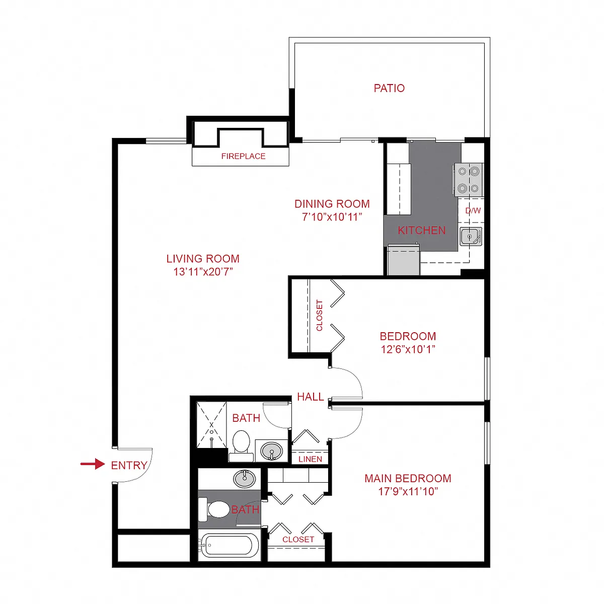 Floor plan 2 Bed 2 Bath