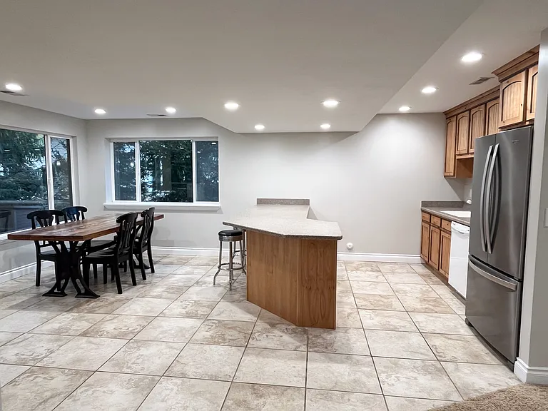 Shared kitchen and dining area