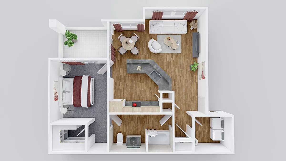 Floor plan A1 1 Bed 1 Bath