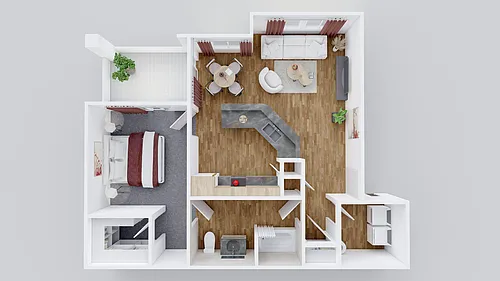 Floor plan A1 1 Bed 1 Bath
