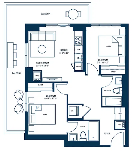 Floor plan Two Bedroom