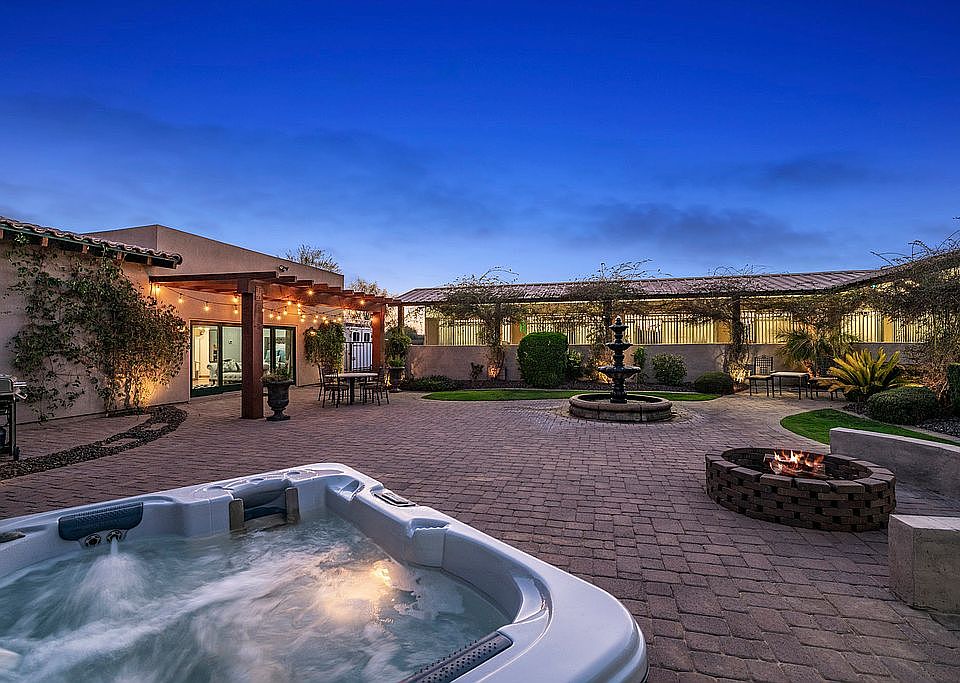 Spa overlooking horse barn 