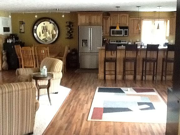 kitchen, living and dining