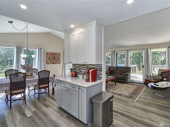 Kitchen open to dining room and living room