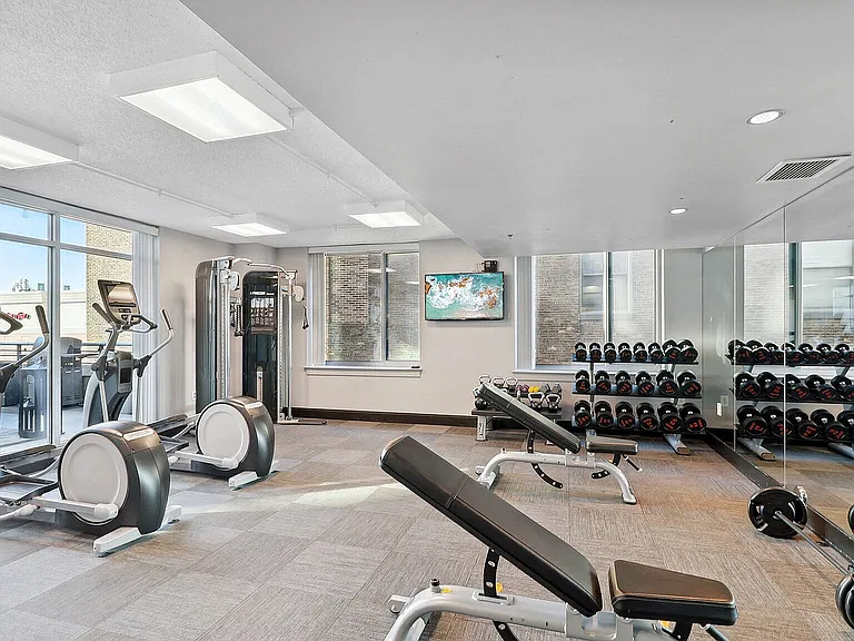 Bright and modern in-building gym
