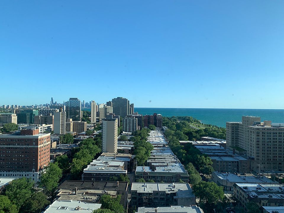 View of downtown Chicago and the lake