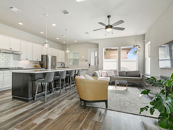 Contemporary architecture boasts soaring ceilings