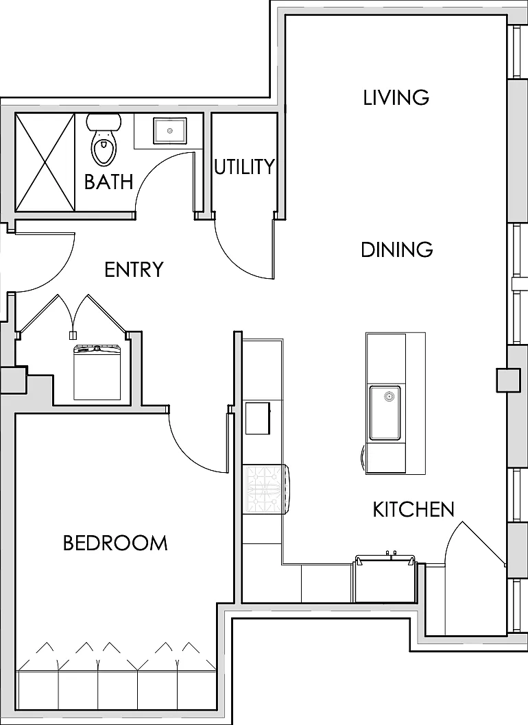 1 bed, 814 sqft, $1,100 — Photo 2