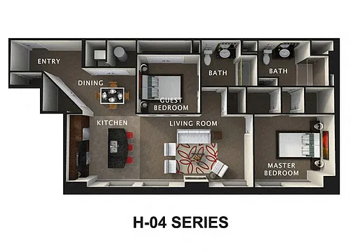 Floor plan 2 Bed 2 Bath