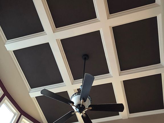 Living room coffered ceiling
