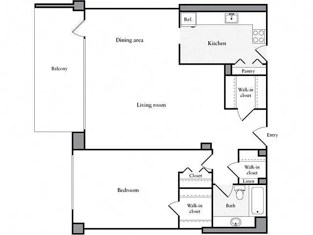 Floor plan 1 Bedroom, 1 Bath 938 SF 11g