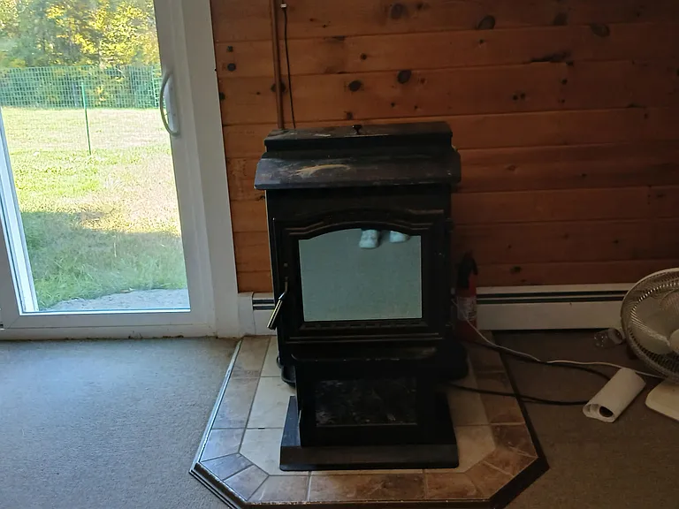 Pellet stove downstairs