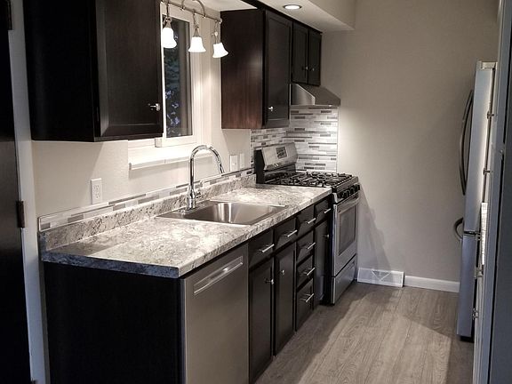 Galley kitchen, view 1