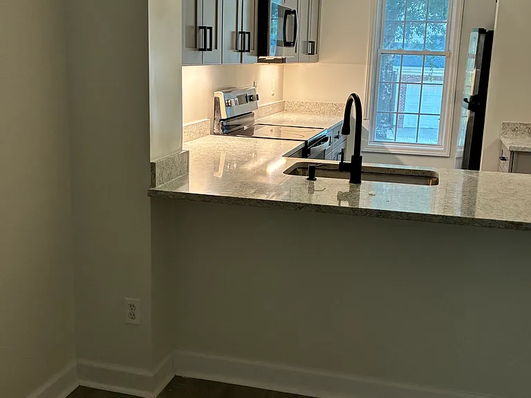 Kitchen open to dining room