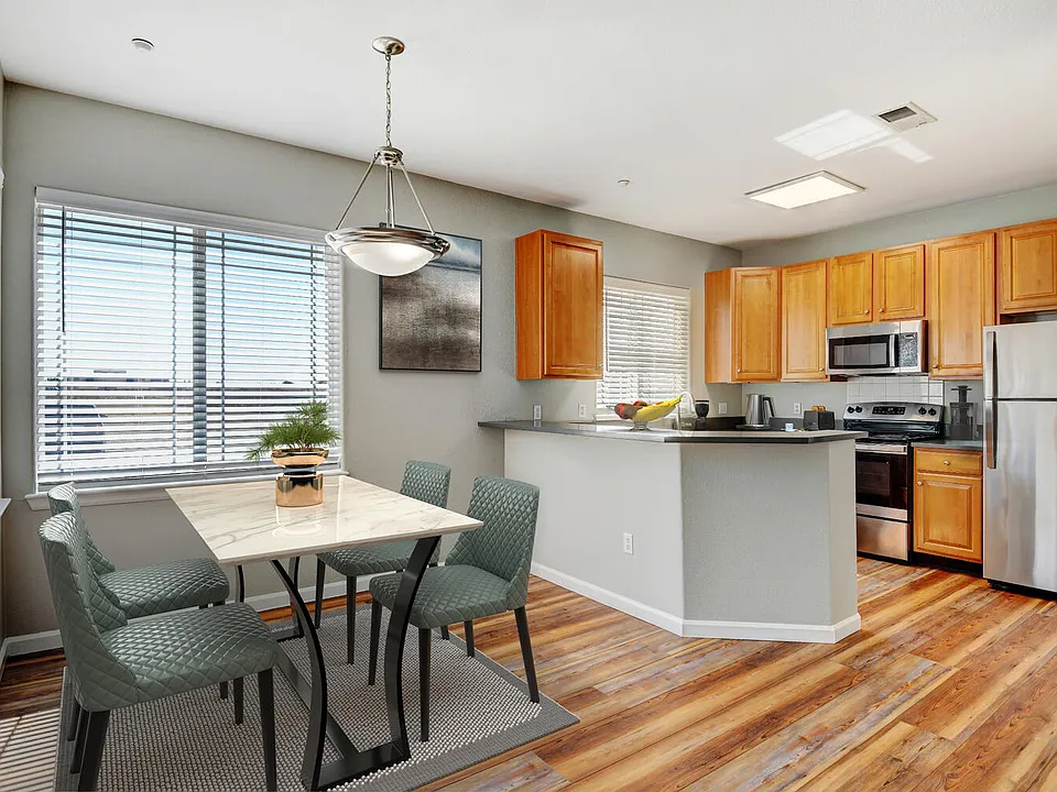 2 bedroom dining and kitchen