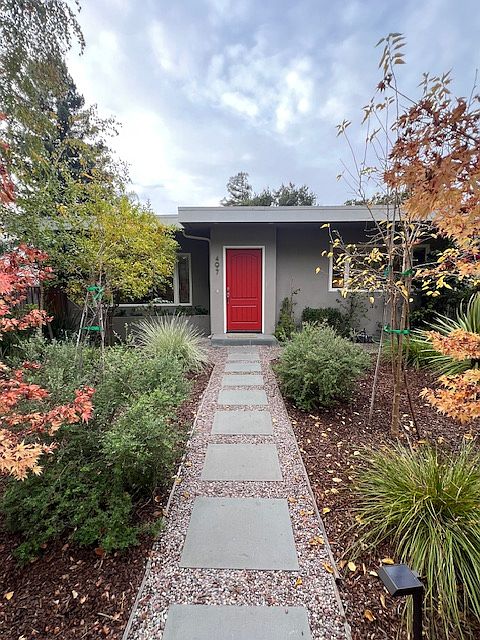 Front yard and entrance to the home