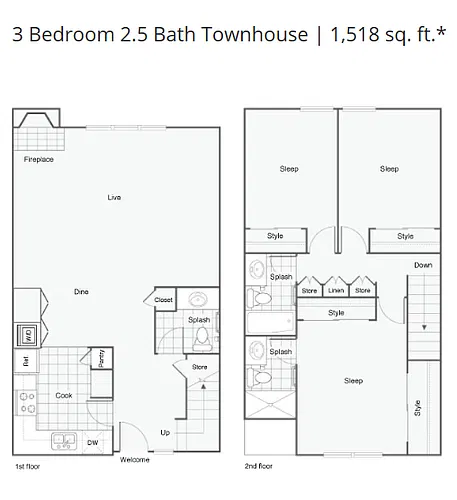 Floor plan 3x2.5TH