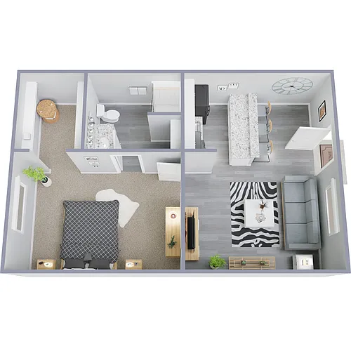 Floor plan 1BD, 1BTH 550