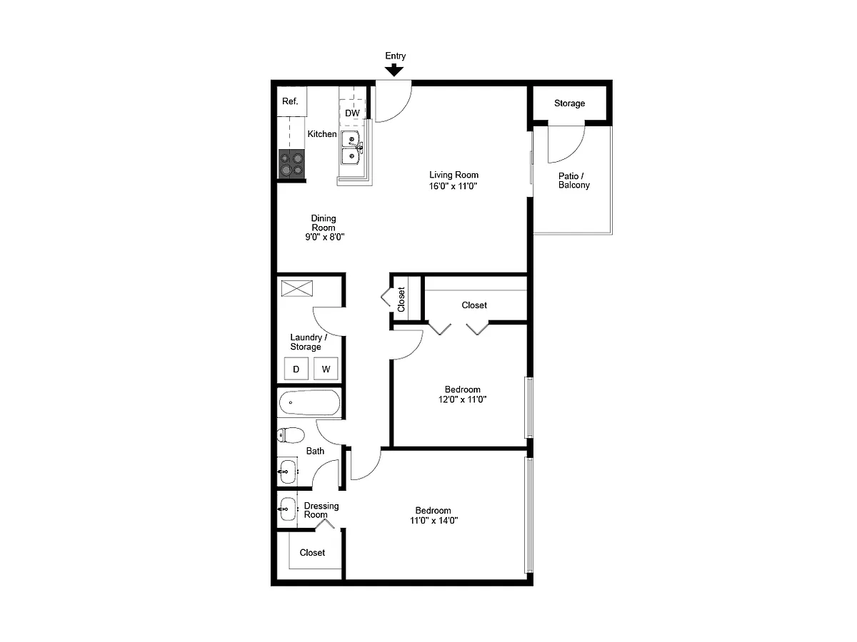 Floor plan Two Bedroom